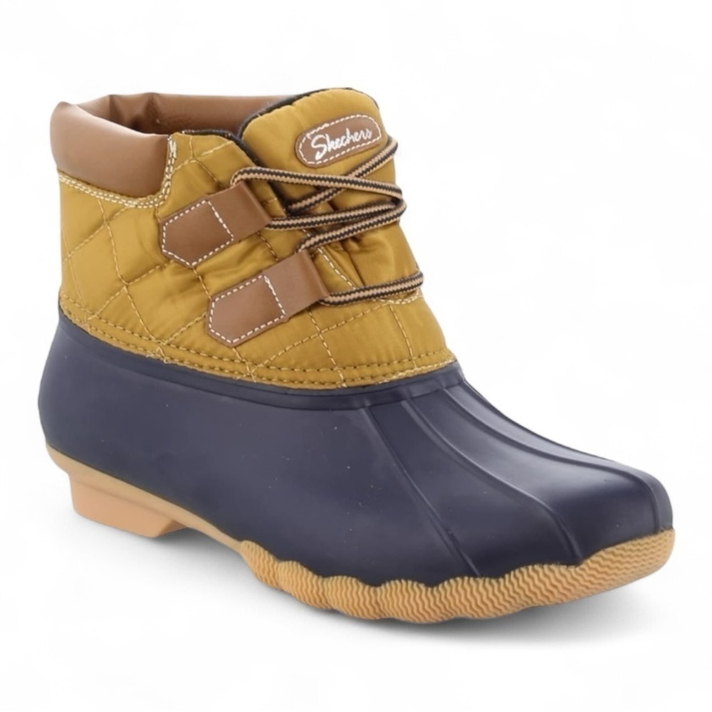 Skechers Hampshire Ridge-Mid Quilted Lace Up Ankle Duck Boot NIB